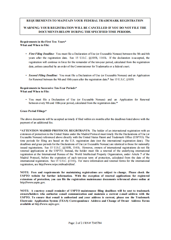 MIAUHSNU Trademark Registration